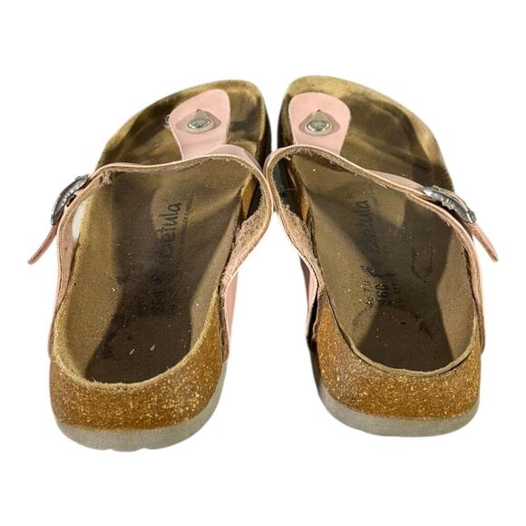Birkenstock Gizeh Sandal Thong Pink Rose Gold EU 40 Leather Metallic Cork US 9 - Picture 6 of 9